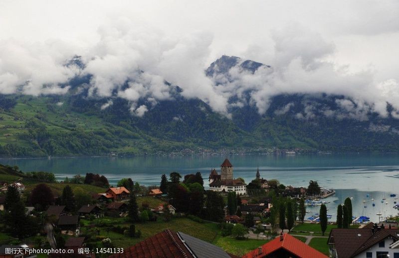瑞士风光瑞士中部小城因特拉肯风光图片