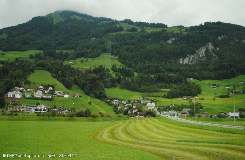 瑞士风光瑞士小镇田园风光