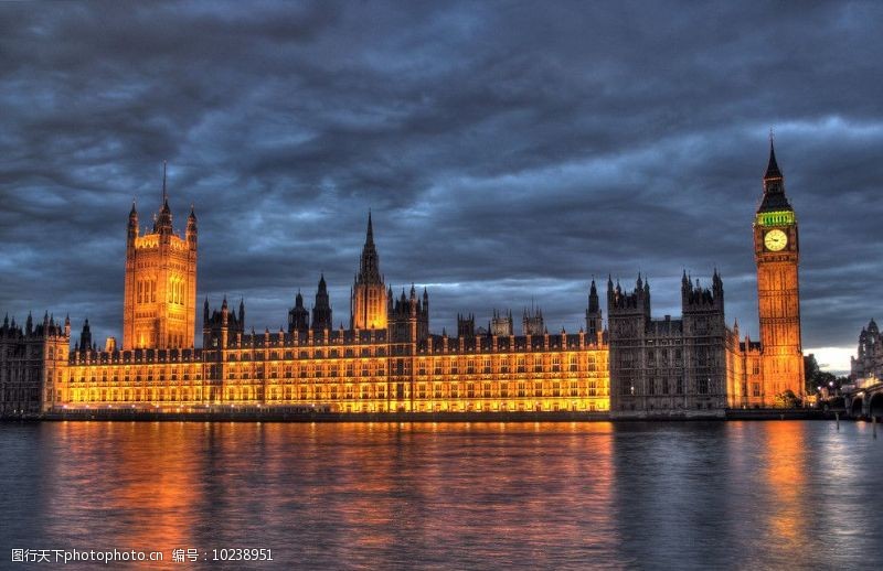 英国国会会议厅大本钟和国会大厦图片